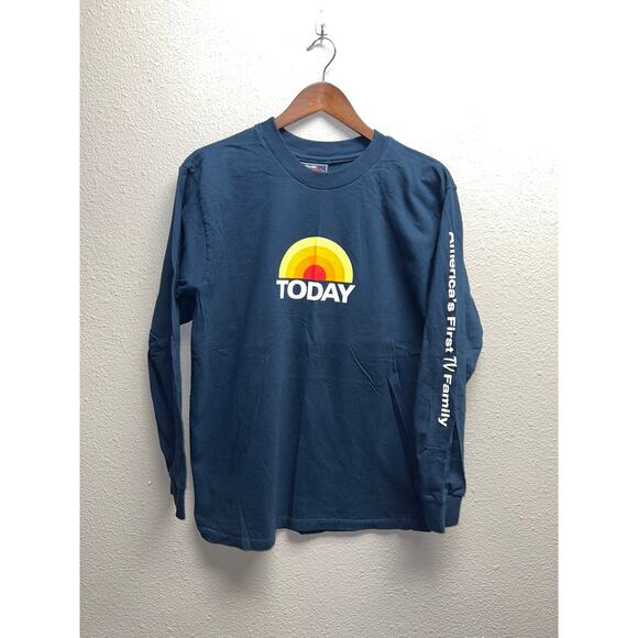 Vintage NBC Shirt Today Americas First TV Family Long Sleeve Blue Tee Medium - Picture 1 of 8